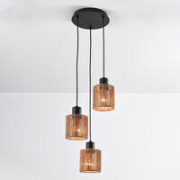 3-ljus Boho taklampa Canico med rep