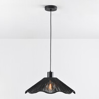 Pendellampa Artigo med en lampa - svart och svart rep