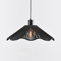 Pendellampa Artigo med en lampa - svart och svart rep