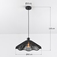 Pendellampa Artigo med en lampa - svart och svart rep