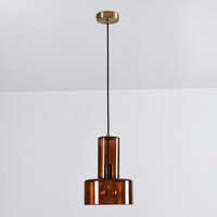 Pendellampa Rurka - guld och brunt glas