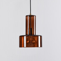 Pendellampa Rurka - guld och brunt glas