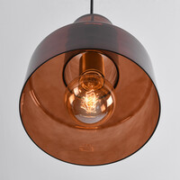 Pendellampa Rurka - guld och brunt glas