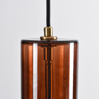 Pendellampa Rurka - guld och brunt glas