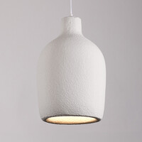 Minimalistisk wabi sabi-pendellampa Hikari med steneffekt Ø31 cm - vit