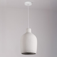 Minimalistisk wabi sabi-pendellampa Hikari med steneffekt Ø31 cm - vit
