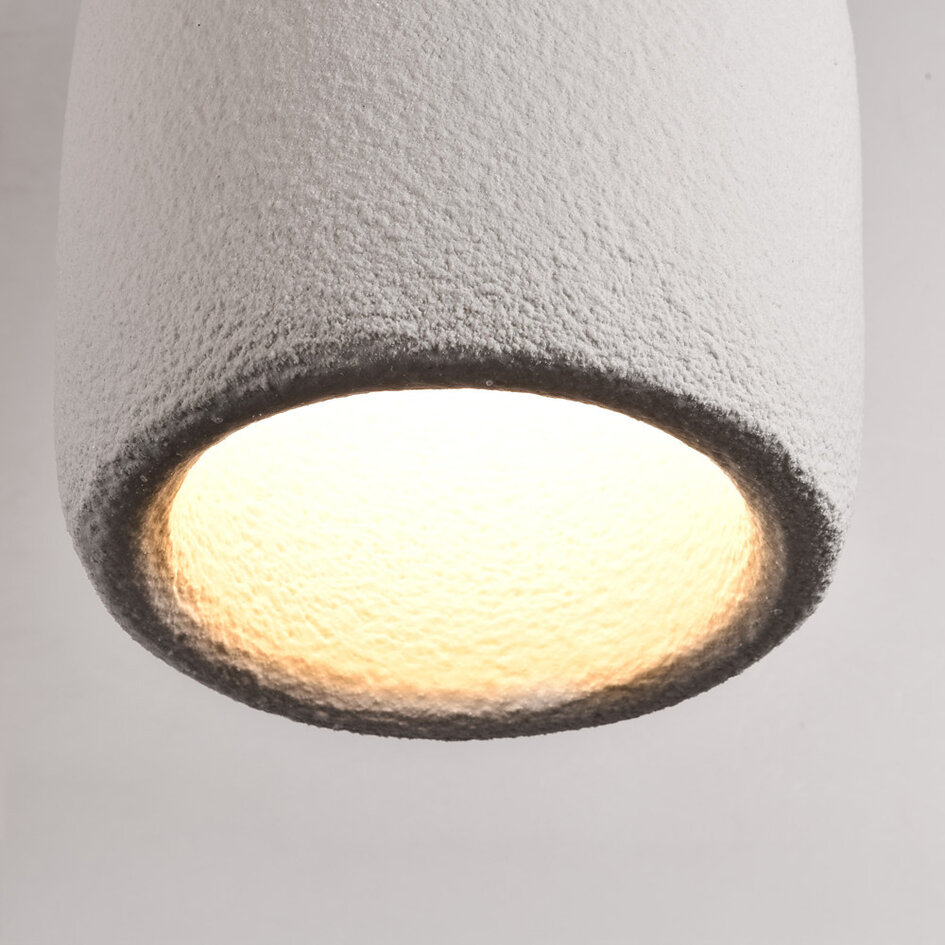 Minimalistisk wabi sabi-pendellampa Hikari med steneffekt Ø31 cm - vit