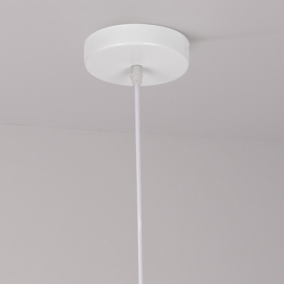 Minimalistisk wabi sabi-pendellampa Hikari med steneffekt Ø31 cm - vit