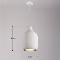 Minimalistisk wabi sabi-pendellampa Hikari med steneffekt Ø31 cm - vit