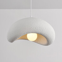 Wabi sabi-pendellampa Zenji 40 x 27 cm med steneffekt - vit