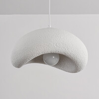 Wabi sabi-pendellampa Zenji 40 x 27 cm med steneffekt - vit