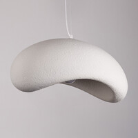 Wabi sabi-pendellampa Zenji 60 x 42 cm med steneffekt - vit