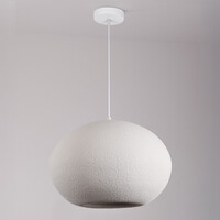 Modern wabi sabi-pendellampa med steneffekt Sora Ø47 cm - vit