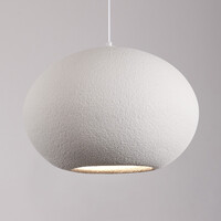 Modern wabi sabi-pendellampa med steneffekt Sora Ø47 cm - vit
