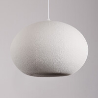Modern wabi sabi-pendellampa med steneffekt Sora Ø47 cm - vit
