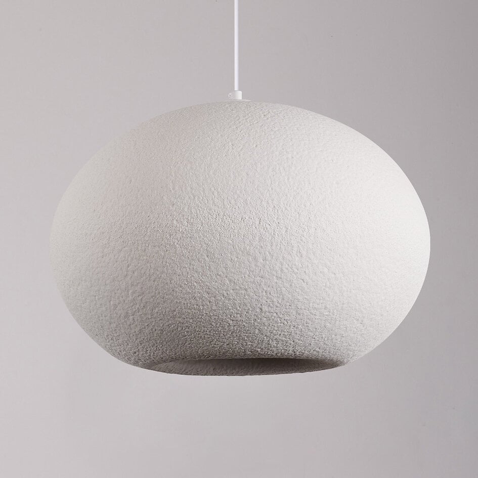 Modern wabi sabi-pendellampa med steneffekt Sora Ø47 cm - vit