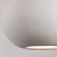 Modern wabi sabi-pendellampa med steneffekt Sora Ø47 cm - vit