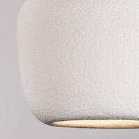 Wabi sabi-pendellampa Kumo Ø40 cm med steneffekt - vit