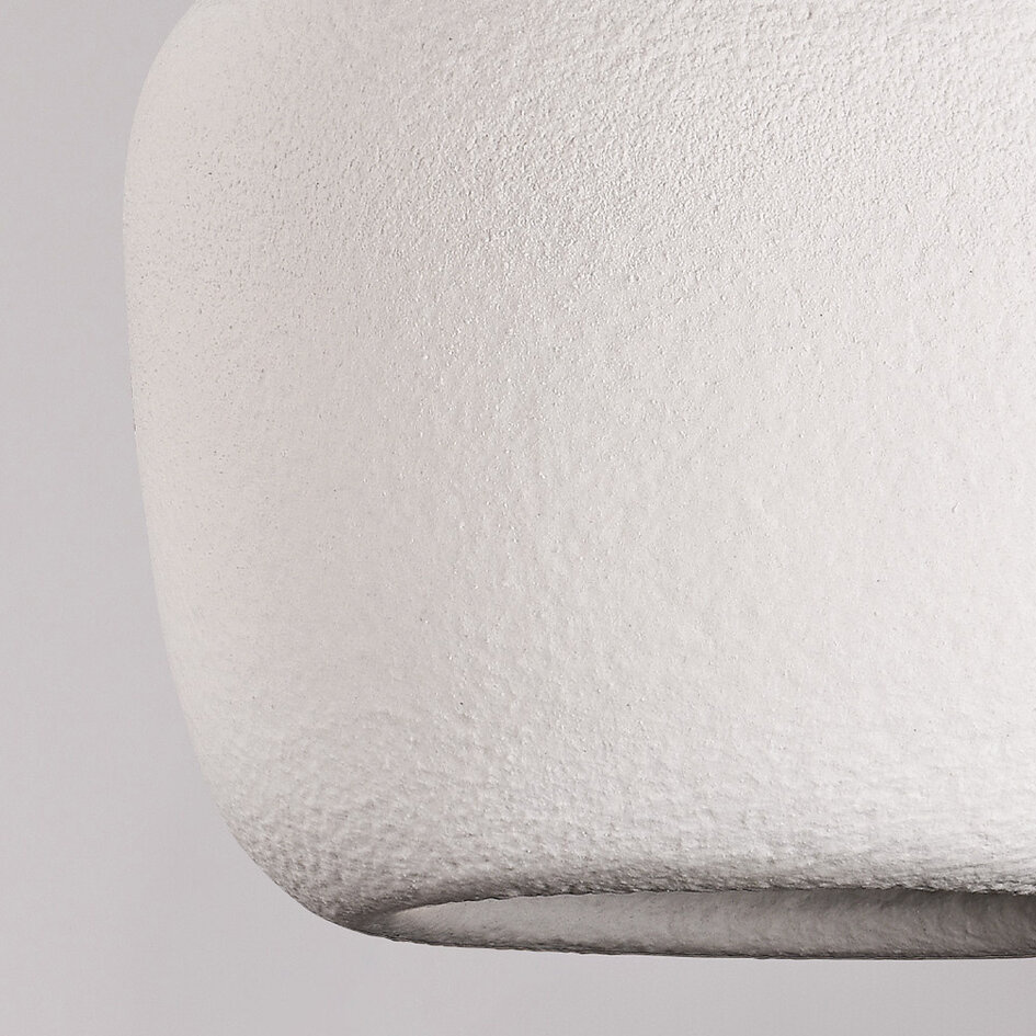 Wabi sabi-pendellampa Kumo Ø40 cm med steneffekt - vit