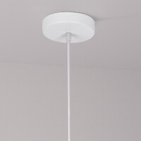 Wabi sabi-pendellampa Kumo Ø40 cm med steneffekt - vit
