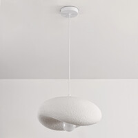 Wabi sabi-pendellampa Kawa med vit steneffekt - 40 x 36 cm