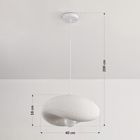 Wabi sabi-pendellampa Kawa med vit steneffekt - 40 x 36 cm