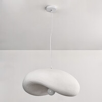 Wabi sabi-pendellampa Kawa med vit steneffekt - 60 x 55 cm