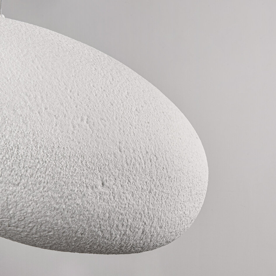 Wabi sabi-pendellampa Kawa med vit steneffekt - 60 x 55 cm