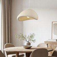 Wabi sabi-pendellampa Yume med sandbeige stenmönster - 60 x 50 cm