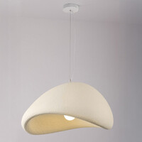 Wabi sabi-pendellampa Yume med sandbeige stenmönster - 60 x 50 cm