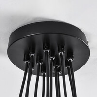 12-ljus design taklampa svart med rökfärgat glas - Ventura