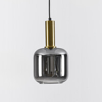 Pendellampa Appeso med en lampa - svart, guld och rökfärgat glas