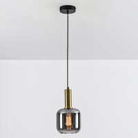 Pendellampa Appeso med en lampa - svart, guld och rökfärgat glas