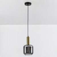 Pendellampa Appeso med en lampa - svart, guld och rökfärgat glas