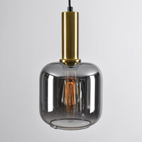 Pendellampa Appeso med en lampa - svart, guld och rökfärgat glas
