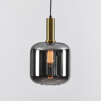 Pendellampa Basso med en lampa - svart, guld och rökglas