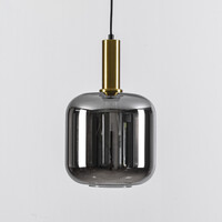 Pendellampa Basso med en lampa - svart, guld och rökglas