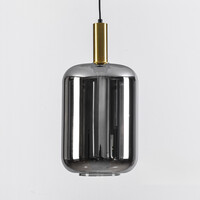 Pendellampa Sofito med en lampa - svart, guld och rökfärgat glas