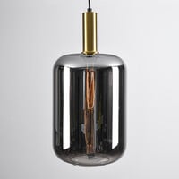 Pendellampa Sofito med en lampa - svart, guld och rökfärgat glas