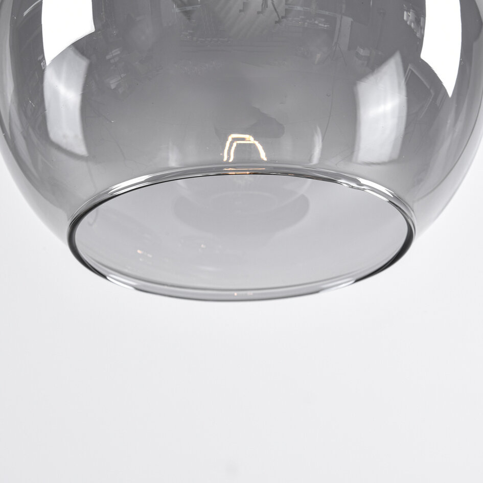 Design guldfärgad pendellampa med rökfärgat glas, 4-ljus - Imme