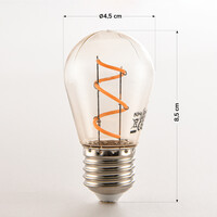 Filament-LED-lampa dimbar 3 watt, amber 45 mm (2200K)