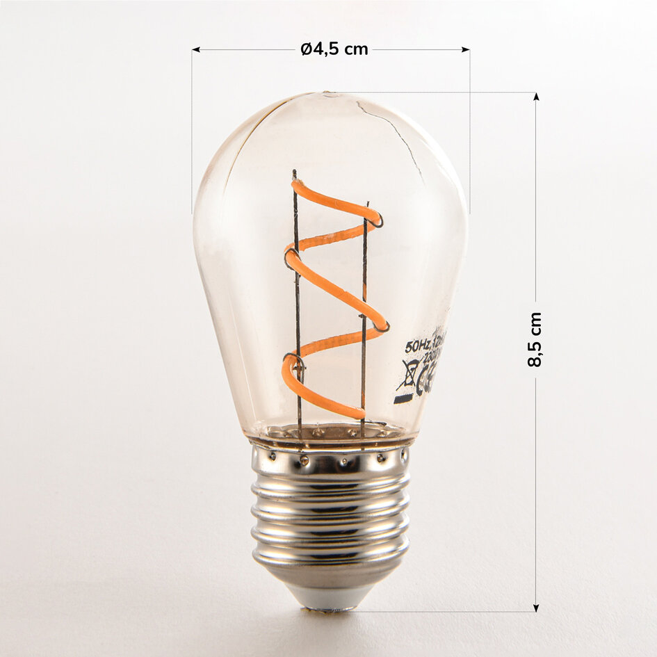 3W filamentlampa, 2200K, bärnsten Ø45 - dimbar
