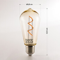 Filament-LED-lampa dimbar 3 watt, amber 60 mm (2200K)