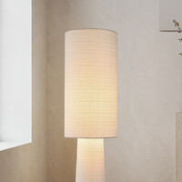 Golvlampa Lumo i Japandistil - vitt tyg