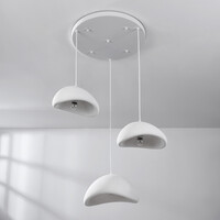 3-ljus Wabi Sabi taklampa vit steneffekt - Sora