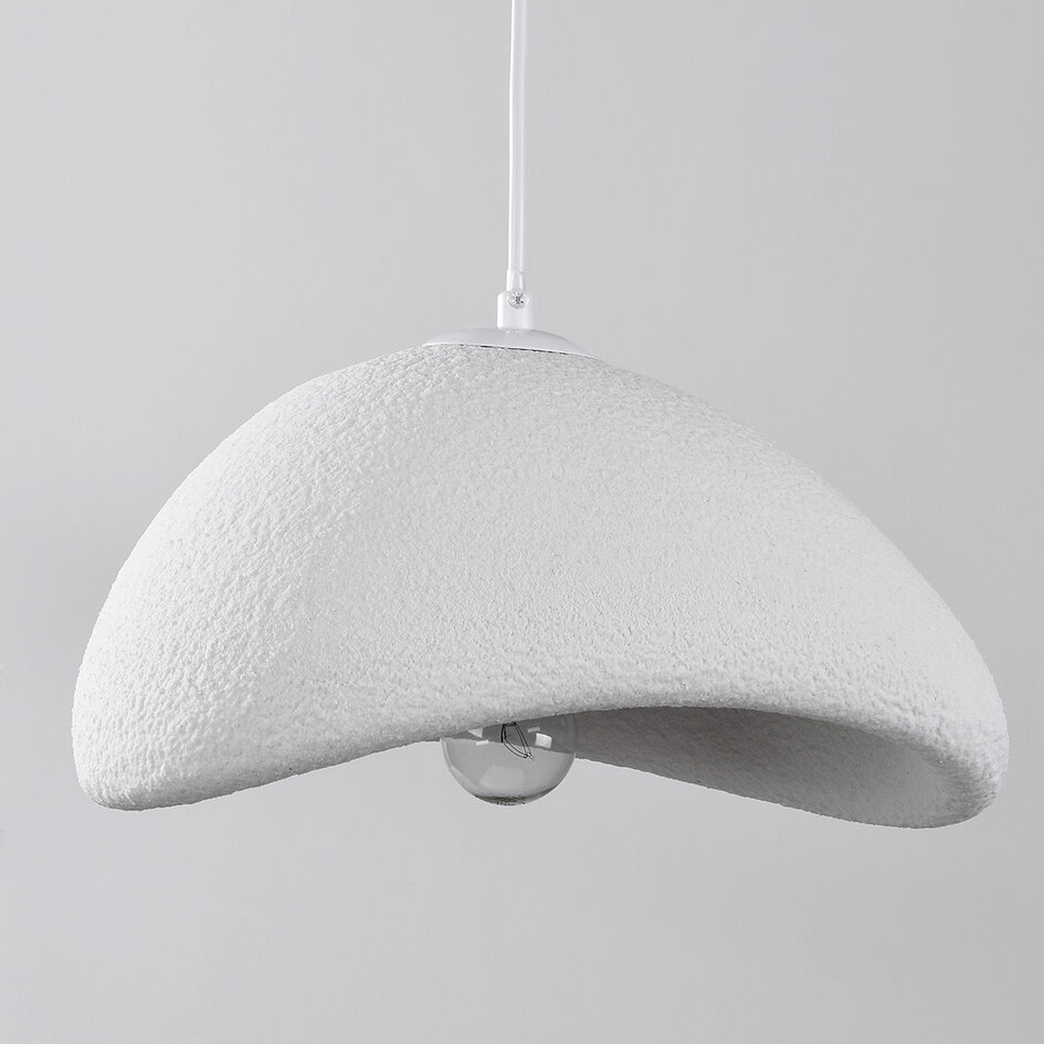 Wabi sabi-pendellampa Sora med tre lampor - vit steneffekt