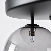 Taklampa Lumose med fem lampor - rökfärgat, amberfärgat och transparent glas