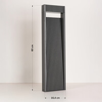 Stående utomhuslampa Andrew med räfflad design - 60 cm antracit med integrerad LED