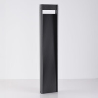Stående utomhuslampa Andrew med räfflad design - 80 cm antracit med integrerad LED