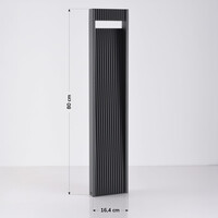 Stående utomhuslampa Andrew med räfflad design - 80 cm antracit med integrerad LED